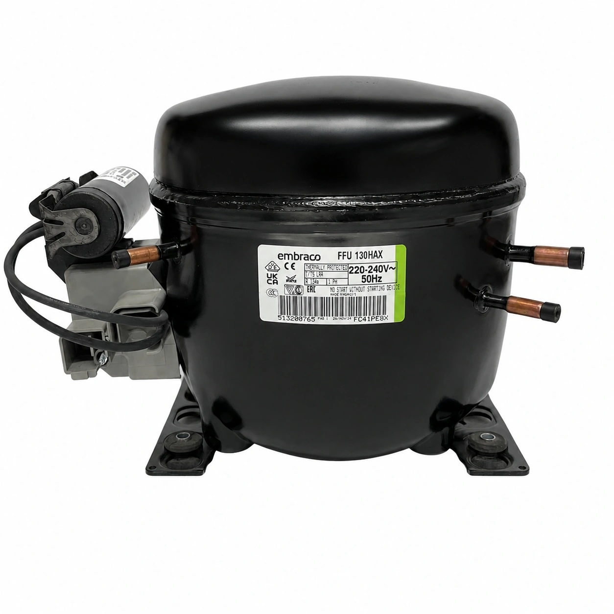 کمپرسور یخچال امبراکو مدل FFU130HAX ظرفیت 1/3 گاز R134a